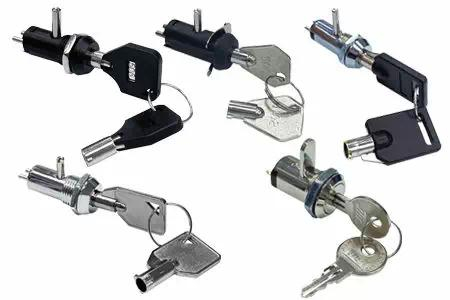 12mm outer diameter dual-function anti-static Key Switch Lock (including round tube key package plastic handle lock switch)