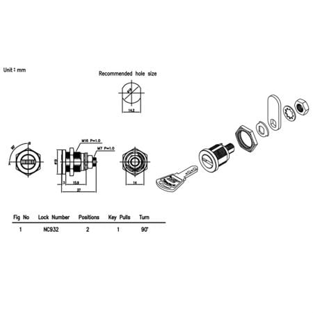 Security lock NC932 SPEC.