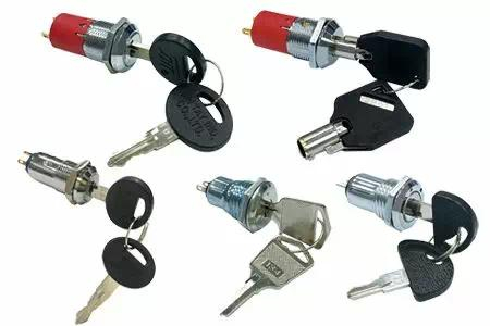 16mm outer diameter multi-stage Key Switch Lock (including double-sided milled teeth and rubberized copper key lock switch)