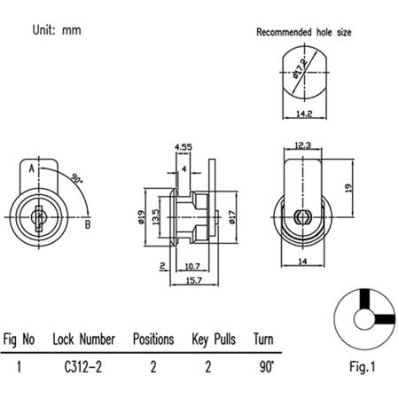 C312 Cam Lock SPEC.
