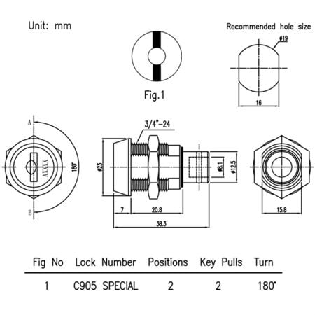 Security lock C905D SPEC.