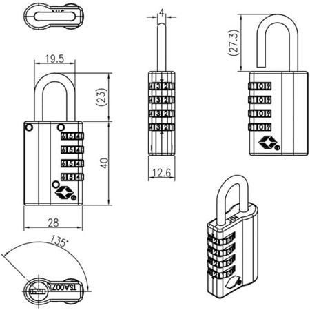 TSA Lock CP598-TS SPEC.