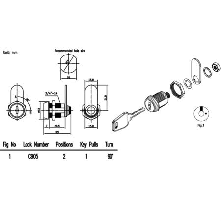 Security lock C905 SPEC.
