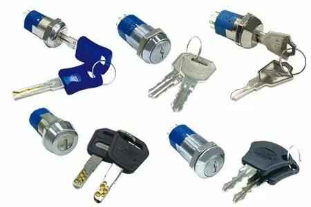 19mm outer diameter UL certified 5-row dustproof design Key Switch Lock (including double-sided milled copper key lock switch)