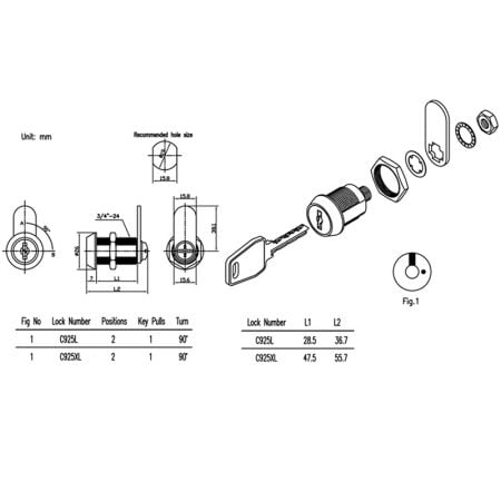 Security lock C925 SPEC.